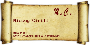 Micsey Cirill névjegykártya